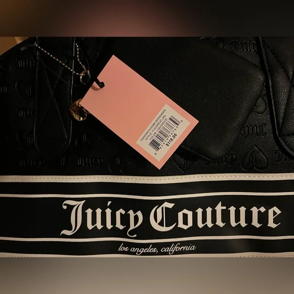 Juicy Couture Fashionista Dome Weekender Duffle Bag Liquorice Black & Wallet-NEW - Picture 10 of 11
